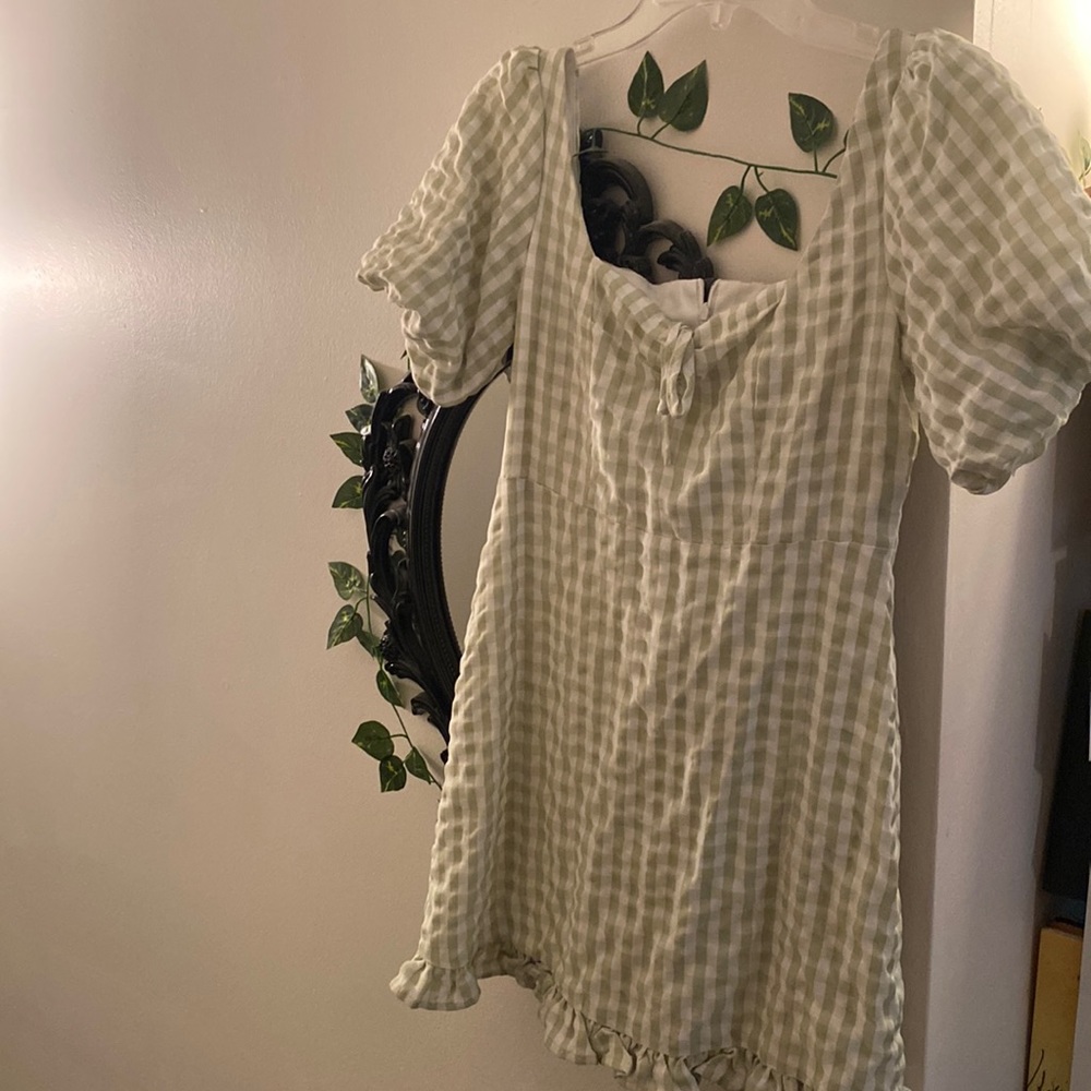 Sage green baby doll dress